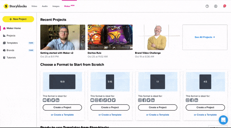 gif of how to use maker brands step 1