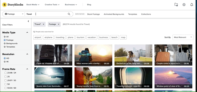 Pair the BPM of a song with any video clip with Recommended Music from Storyblocks, powered by machine learning.