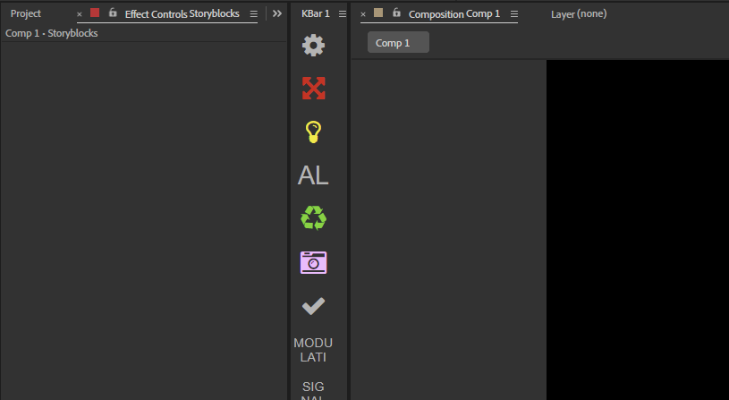 Screenshot of an empty Effects Control panel in After Effects