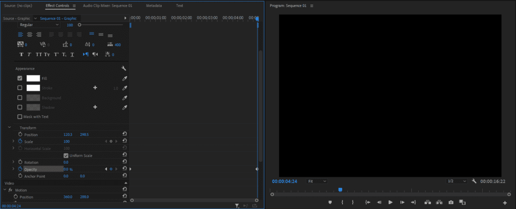 A screenshot of Premiere Pro showing how to add a second Opacity keyframe by moving the playhead through the clip and changing the Opacity option.