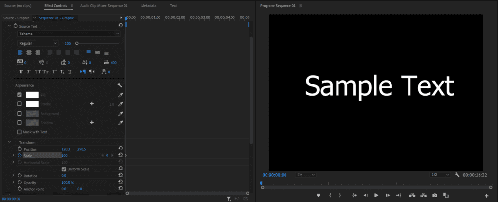 A screenshot of Premiere Pro showing where to press the Stopwatch icon to add a new keyframe to a clip.