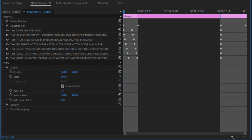 Premiere Pro's keyframes window showing how to adjust keyframes to alter animations.