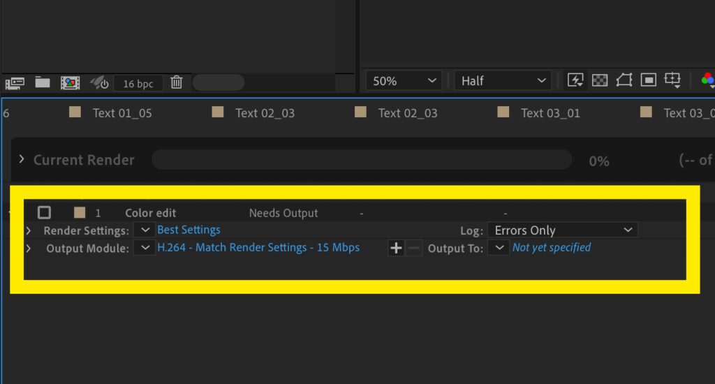 Screenshot of the export preferences panel inside After Effects. How to render in After Effects