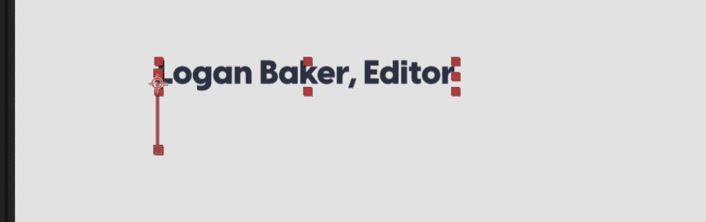 Screenshot of text inside After Effects with animations