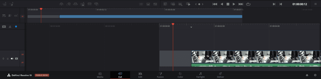 DaVinci Resolve's dual timeline feature.
