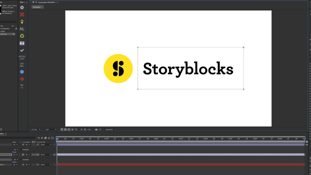 Screenshot of the logo with a mask drawn around the text component.