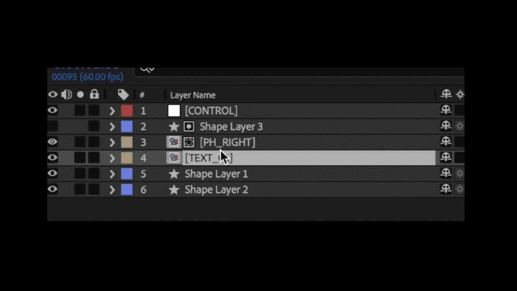 Animation showing how to replace placeholder text for an AEP file inside of After Effects.