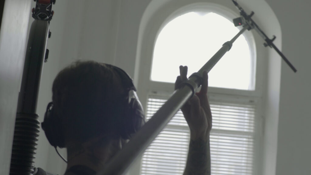 Still Image of Recording Sound On The Set Of A Movie During Filming Filmmaking Shooting