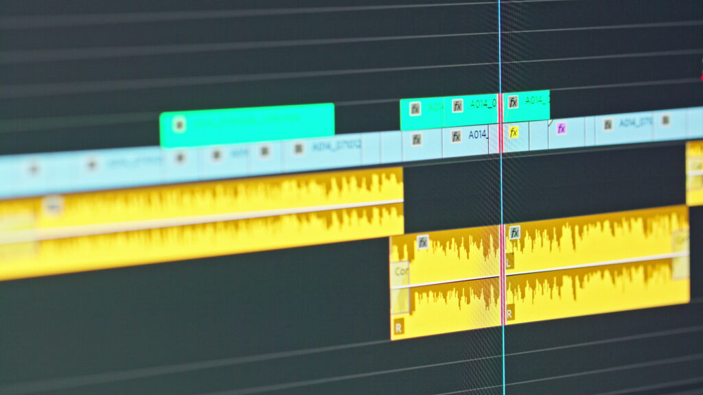 Still Image of Video Editing Timeline Editor Going Through Clips And Frames
