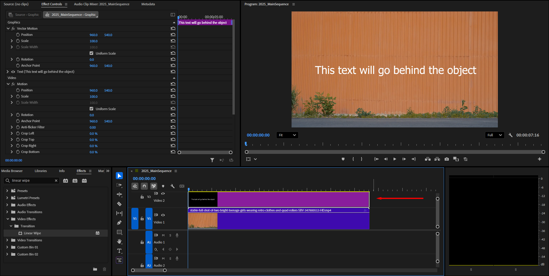 How to make text appear behind an object in Premiere Pro - Storyblocks