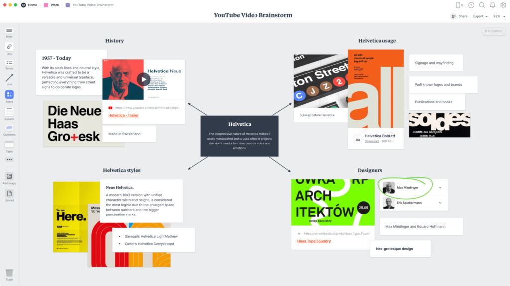 An example video brainstorming process